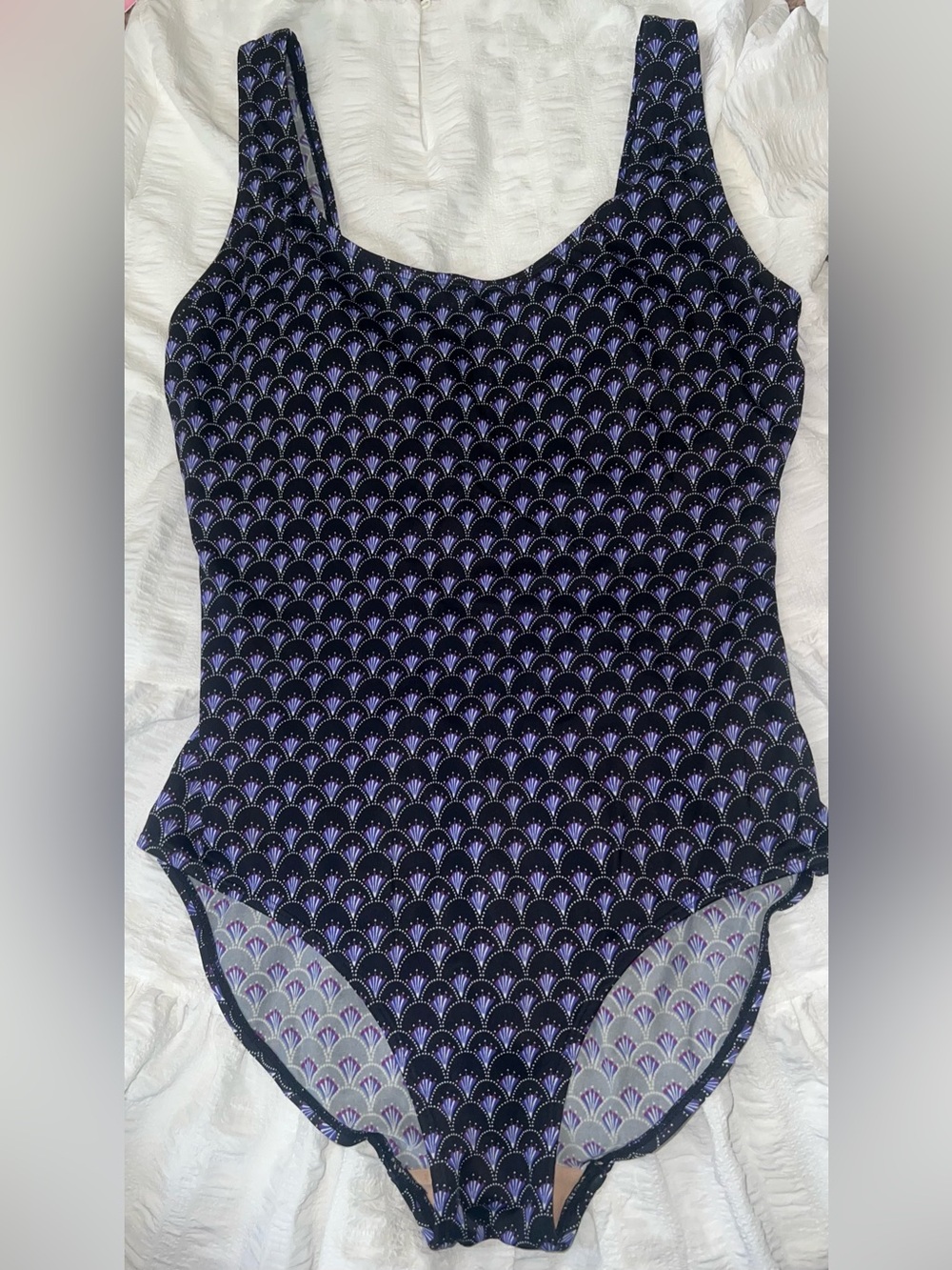 L.L. Bean Women's blue Patterned One-Piece Swimsuit